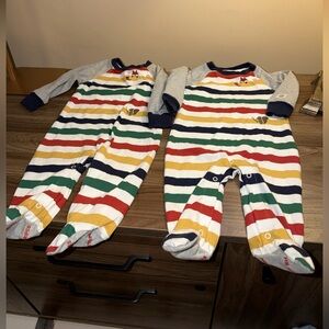2x HBC Stripes 0-6 months infant sleepers -never used